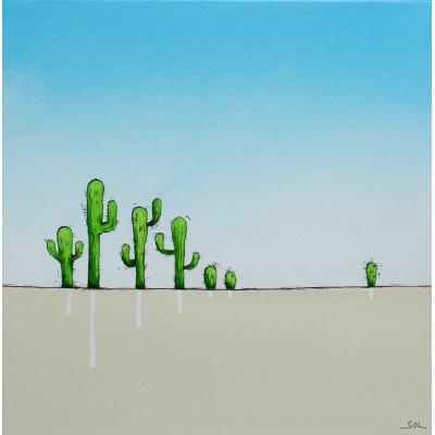 Reproduction de la toile "Les cactus" de Marie-Sol St-Onge